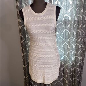 Lauren Ralph Lauren Chic White Cable Knit Sleeveless Tunic